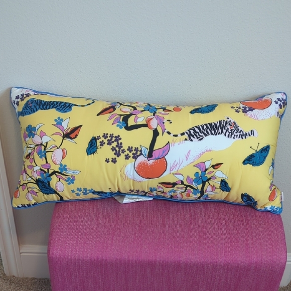 Floral Yellow Accent Pillow - Picture 2 of 3